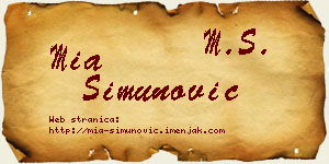 Mia Simunović vizit kartica